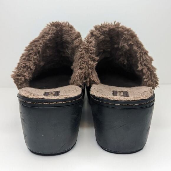 CROCS suede leather mules clogs suede fur lined women's size 11 - Picture 8 of 10